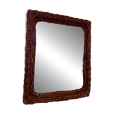 Miroir vintage cadre en osier