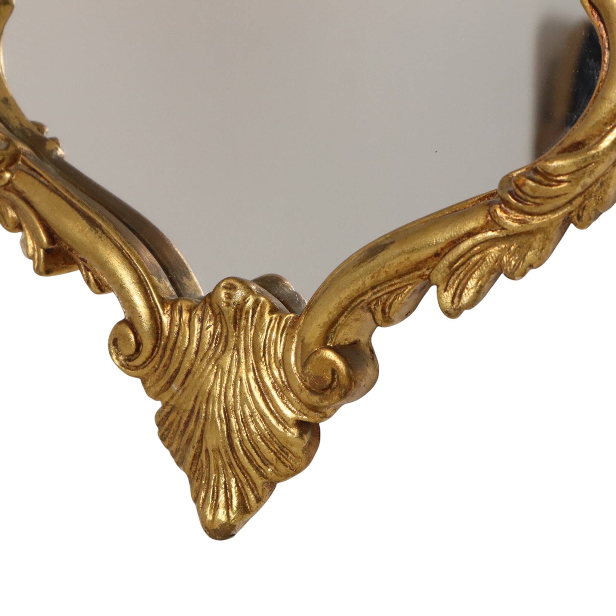 Classic Gold Crested Mirror, French Baroque Style, 74 cm