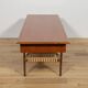 Mid-Century Teak & Rattan Coffee Table, Denmark, 1960s
