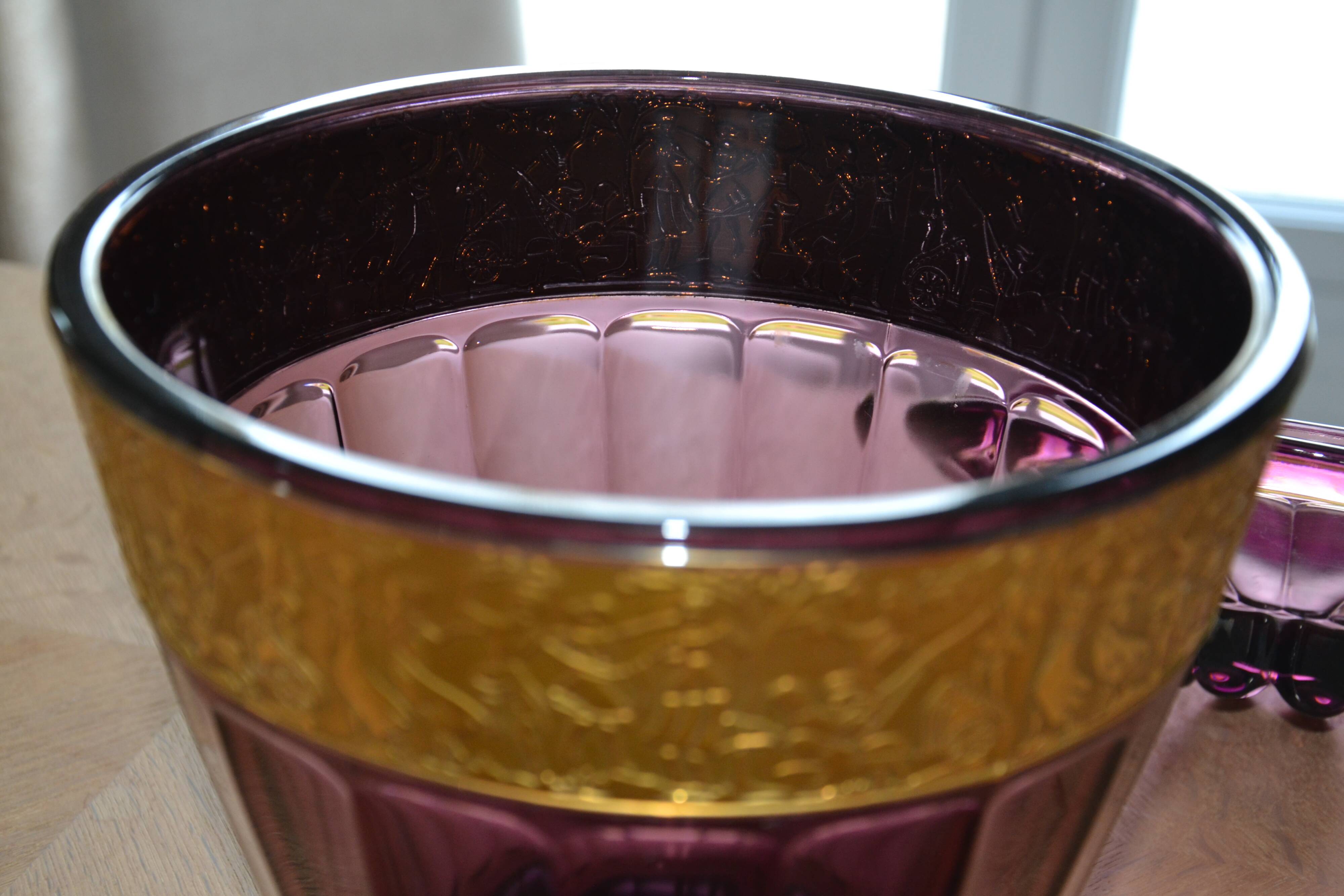 Large ornamental punch bowl/Art Deco pot Amethyst August Walther