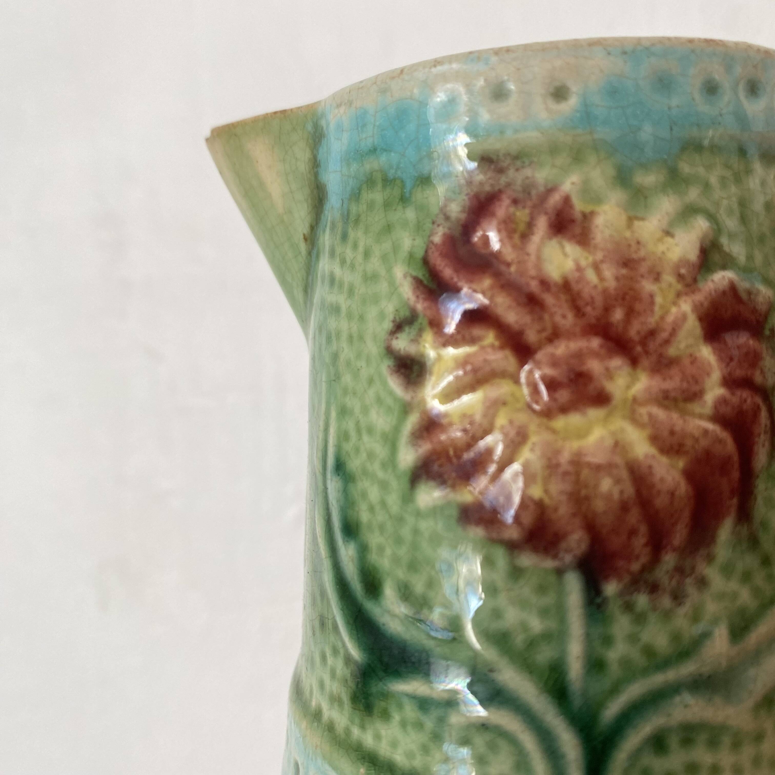 Small Art Nouveau slip milk pitcher