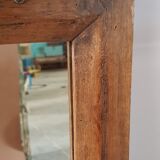 Old large mirror with a teak frame - 130x86cm