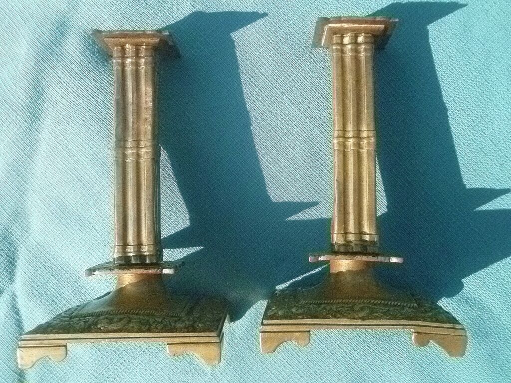 Pair of brass candlesticks, vintage