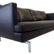 High-end black leather sofa, Ligne Roset model Stricto Sensu.