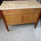 Commode 3 tiroirs plateau marbre style louis xvi en bois de rose
