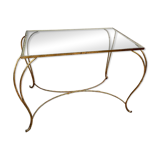 Golden wrought iron console table circa 1950