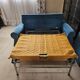 Turquoise blue velvet convertible sofa