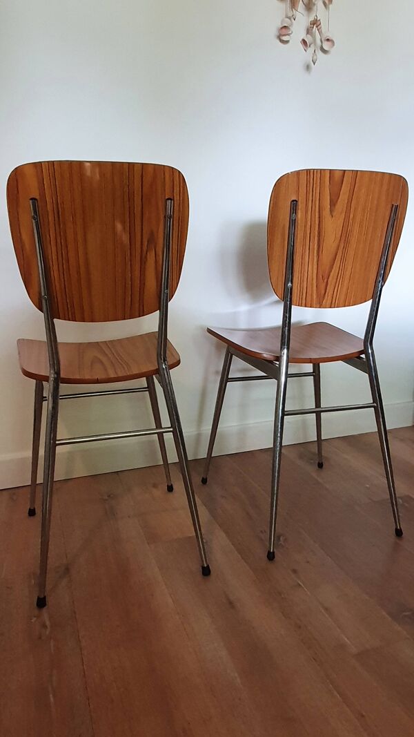 Ensemble de 2 chaises en formica vintage
