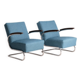 Pair of tubular armchairs model S 411, mid-20th century