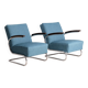 Pair of tubular armchairs model S 411, mid-20th century