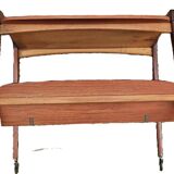 Opal kleinmobel 1960 teak rolling magazine rack