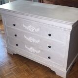 Vintage white dresser with Shabby chic moldings