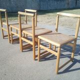 Series of 4 chairs with new canning