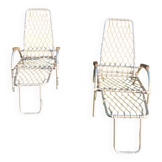 Pair of Warren Mcarthur style deckchairs, Norway 1950-1960