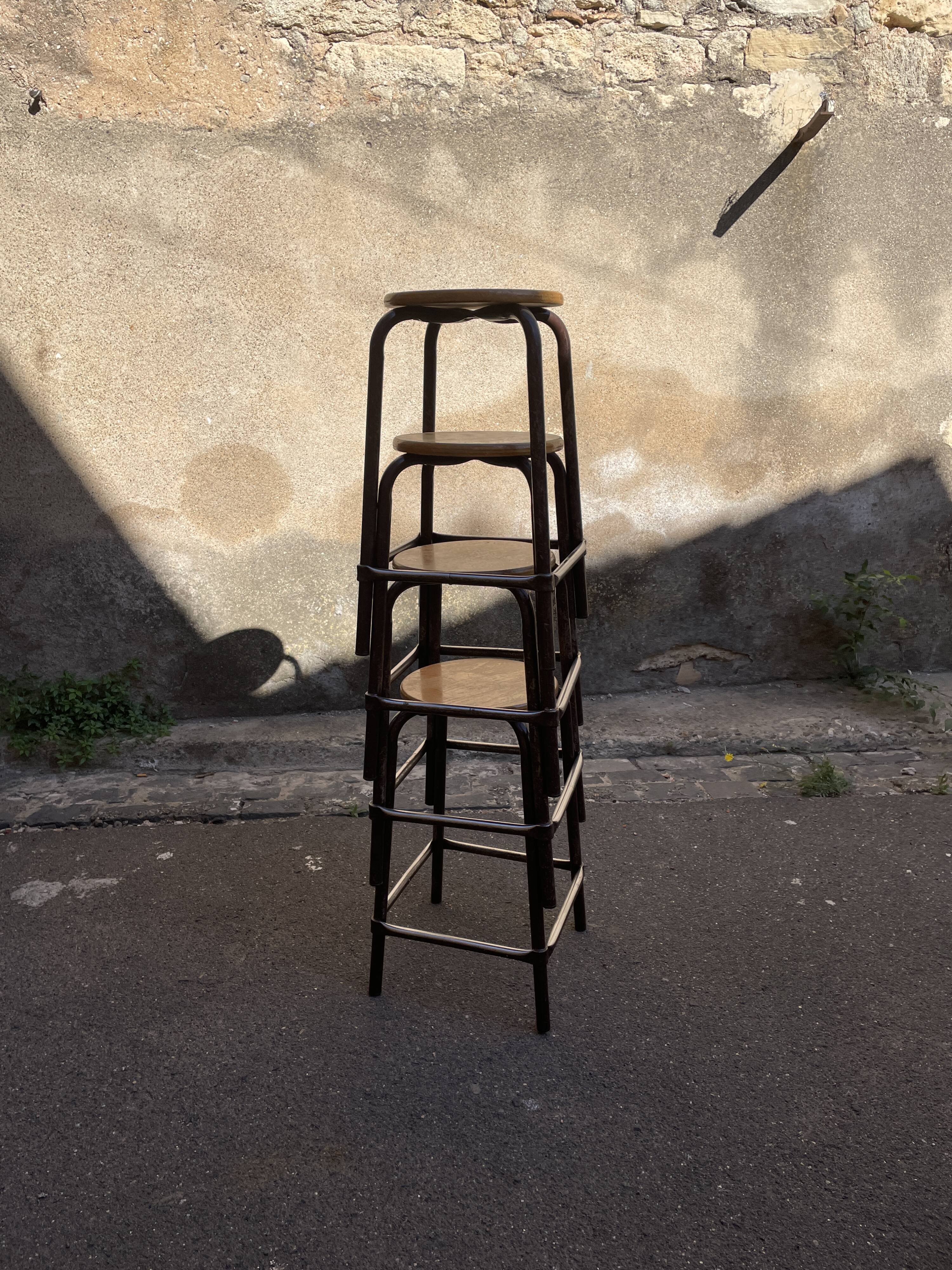 Set of 4 industrial stools