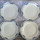 Set of 4 dessert plates Salins Model Saussure A.B. Terre de Fer