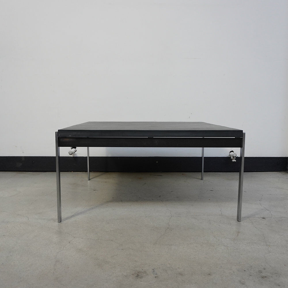 Square coffee table with black stone top, 1970s