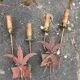 Pair of gold metal sconces