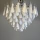 Venetian lustre in colourless and white Murano glass, circa 1990.