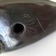 Engraved black ceramic owl signed Mexico