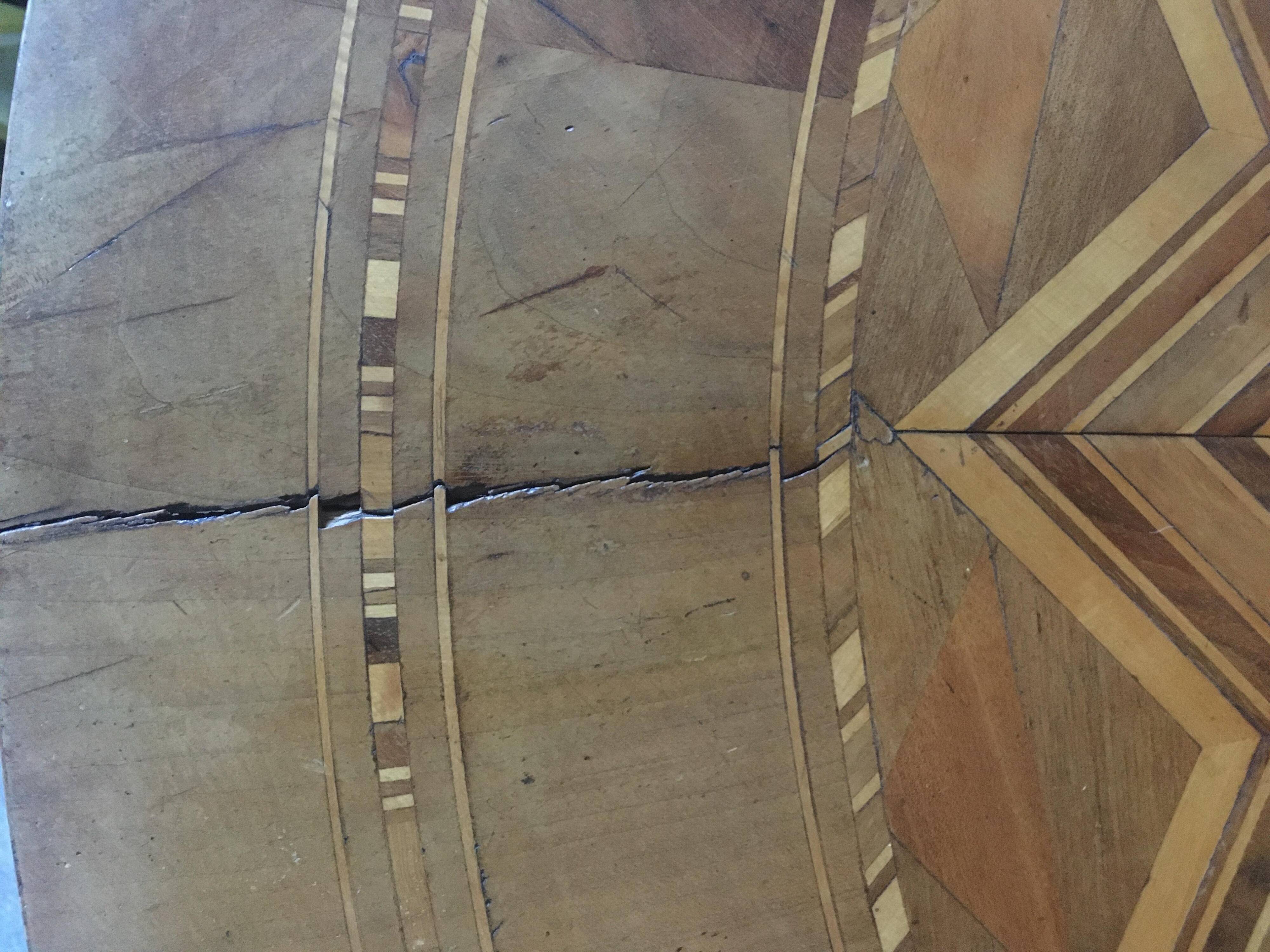 19th Century Louis Philippe Sorrento Walnut Parquetry Center Table