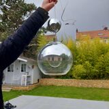 Set of 2 glass globes.style 70's vintage