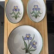 Lot of 3 ceramic pieces Natoli Vallauris – Iris decoration
