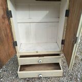 Solid beige wood cabinet with door drawers