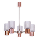 Mid-Century Chandelier in Chrome, Steel, Copper, and Glass, Czech, 1960s