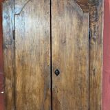 Antique Rustic Tuscan Window in Chestnut with Original Wrought Iron Hardware, 1800s