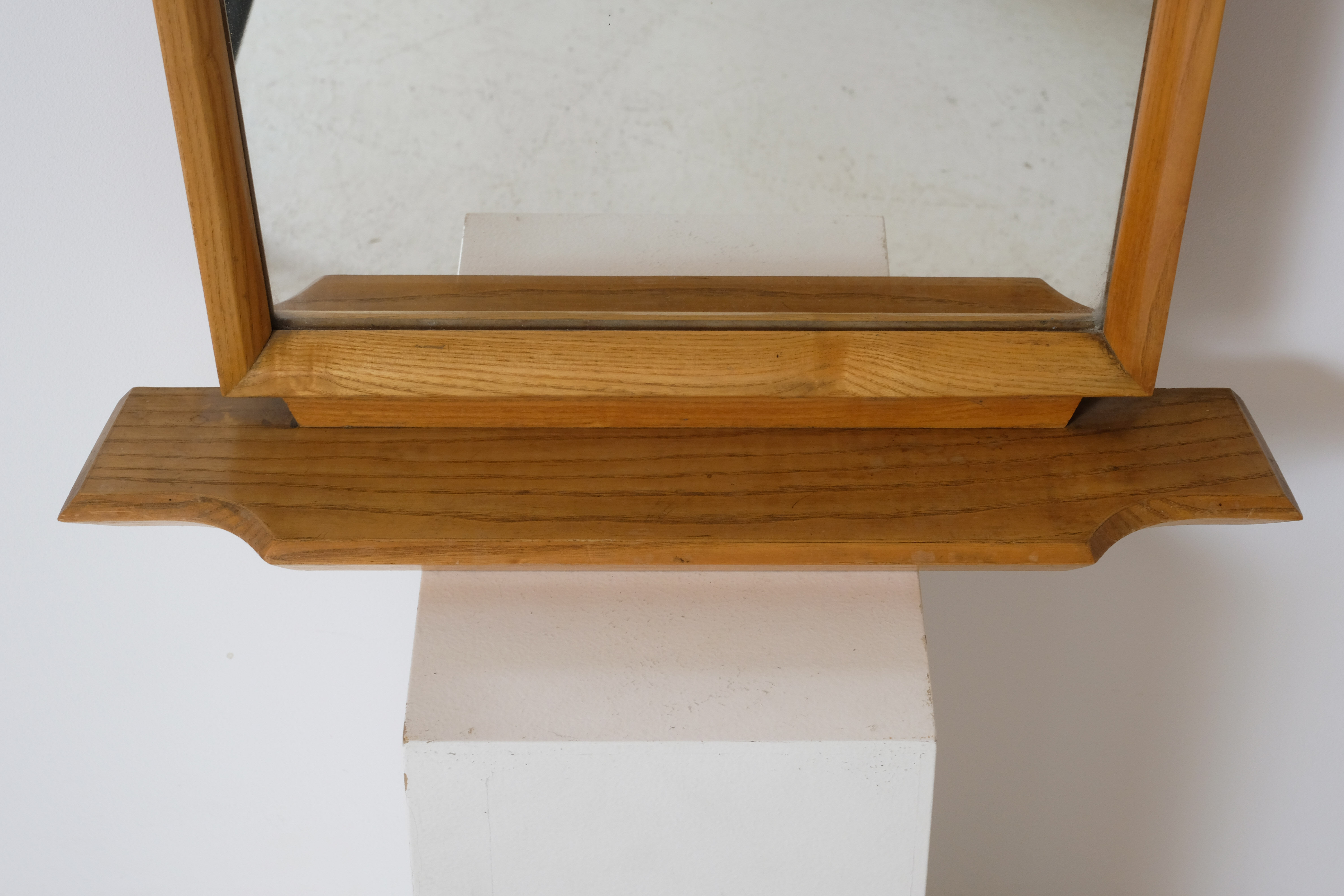 Solid oak mirror 1960s 50x114cm
