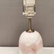 Table lamp in white and rose coloured glass designed by Michael Bang and manufactured by Holmegaard.