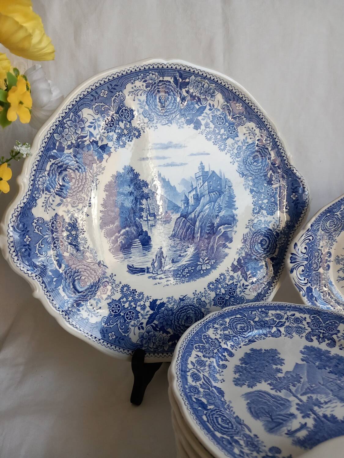 Service dessert Burgenland Villeroy & Boch – Faïence bleue – Très bon