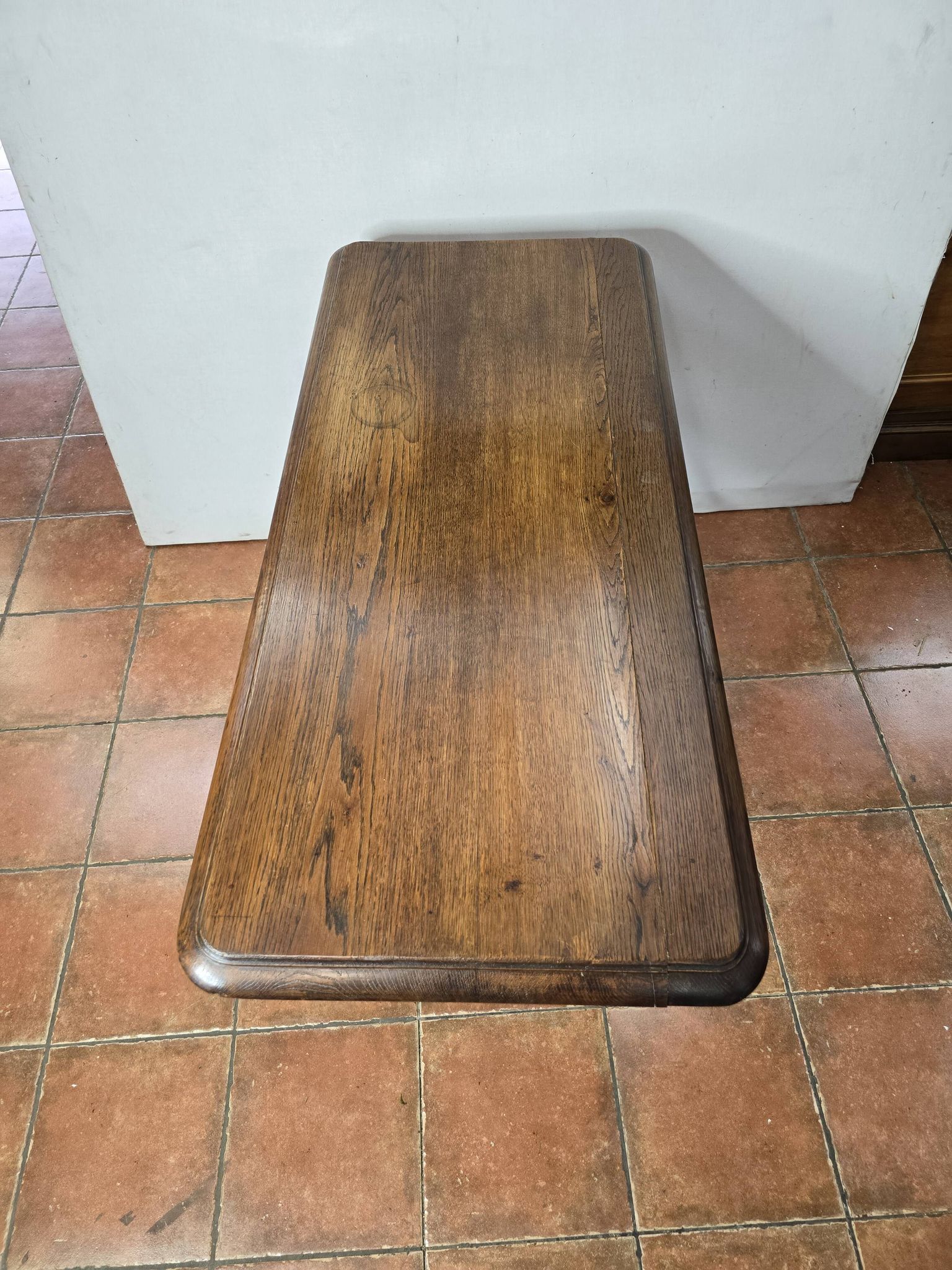 Old oak bistro table, 125cm long.