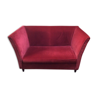 Designers guild red velvet sofa
