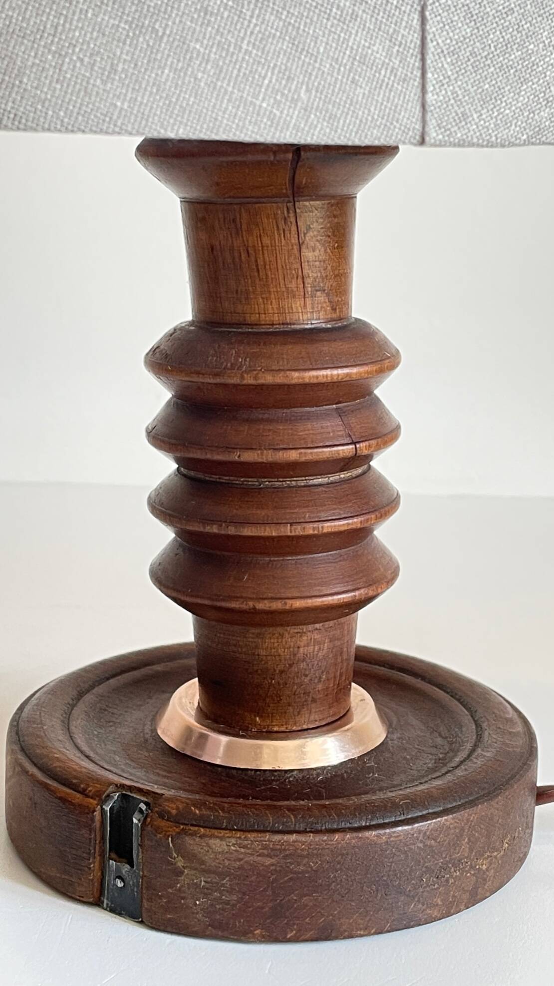 Pair of vintage wooden lamps