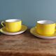 Tasses et soucoupe Saint Amand céramique jaune