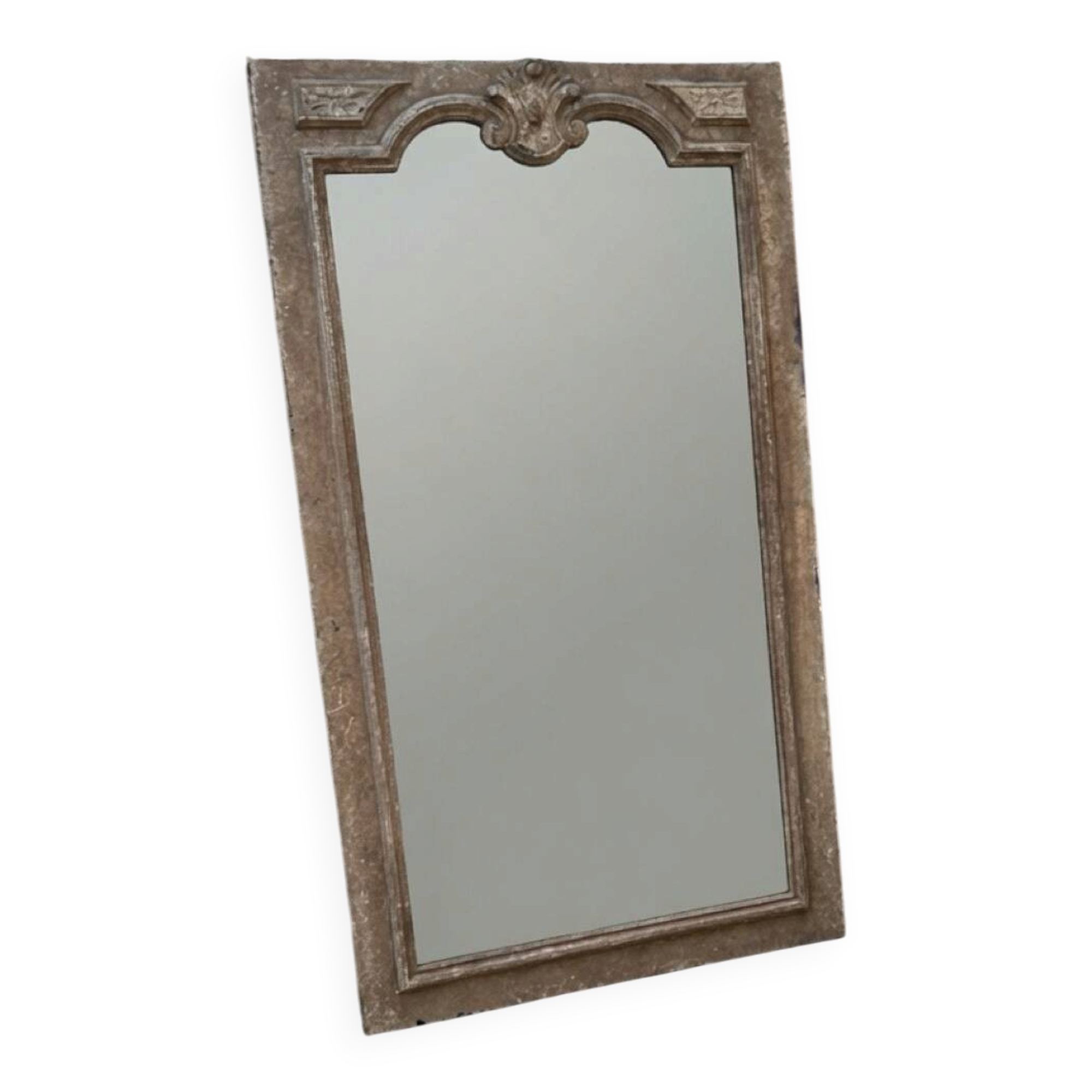 Grand miroir patiné – Esprit pierre ancienne