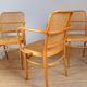 Set of 4 wooden and cane chairs model Prague 811 by Josef Hoffmann