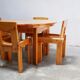 Vintage stretch dining table and 4 chairs by S. Coppola for Roche Bobois