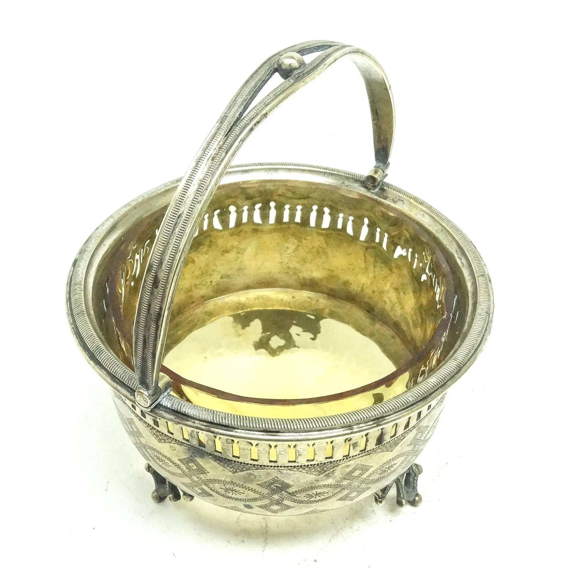 Eclectic sugar bowl, silver-plated brass, Germany, early 20th century