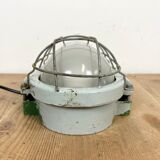 Industrial Cast Aluminium Wall Light with Milk Glass from Elektrosvit, 1970s