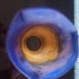 MULLER FRERES LUNEVILLE - Orange-purple marbled glass tulip - signed