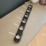 Antique wall coat rack with 6 hooks