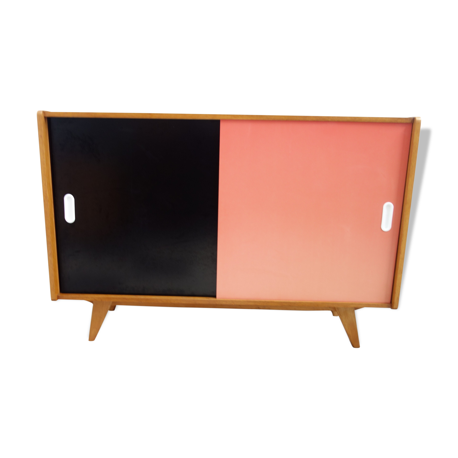 Jiri Jiroutek pink and black sideboard  Interier Praha 1960