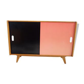 Jiri Jiroutek pink and black sideboard  Interier Praha 1960