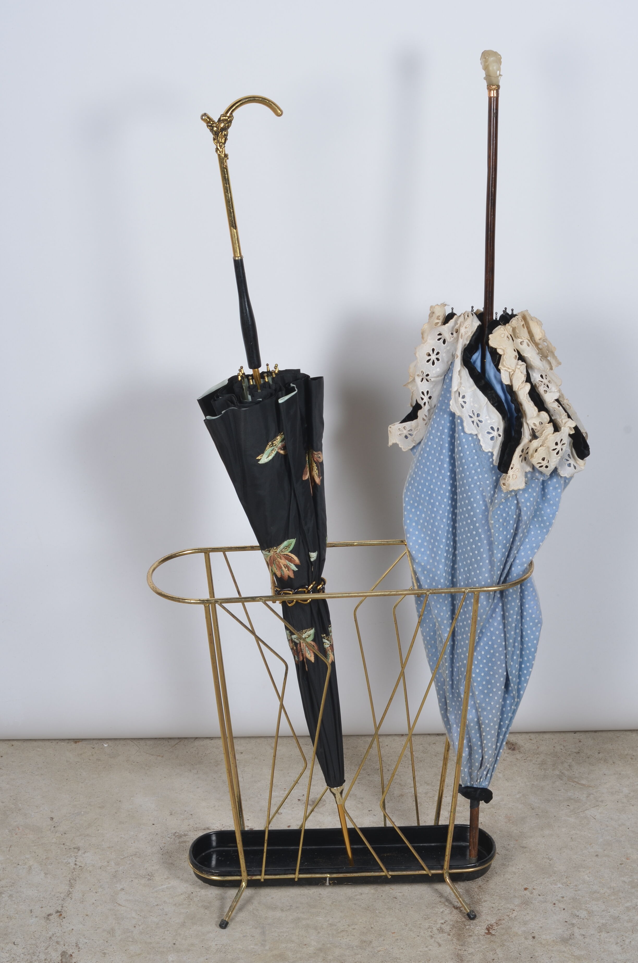 Golden metal umbrella door
