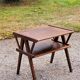 Vintage side table from the 50s in beech oak and poplar compass feet