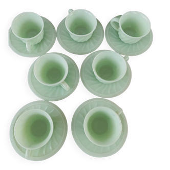 Mint green opaline cups