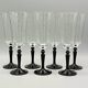 7 vintage black foot flutes onyx model from luminarc france